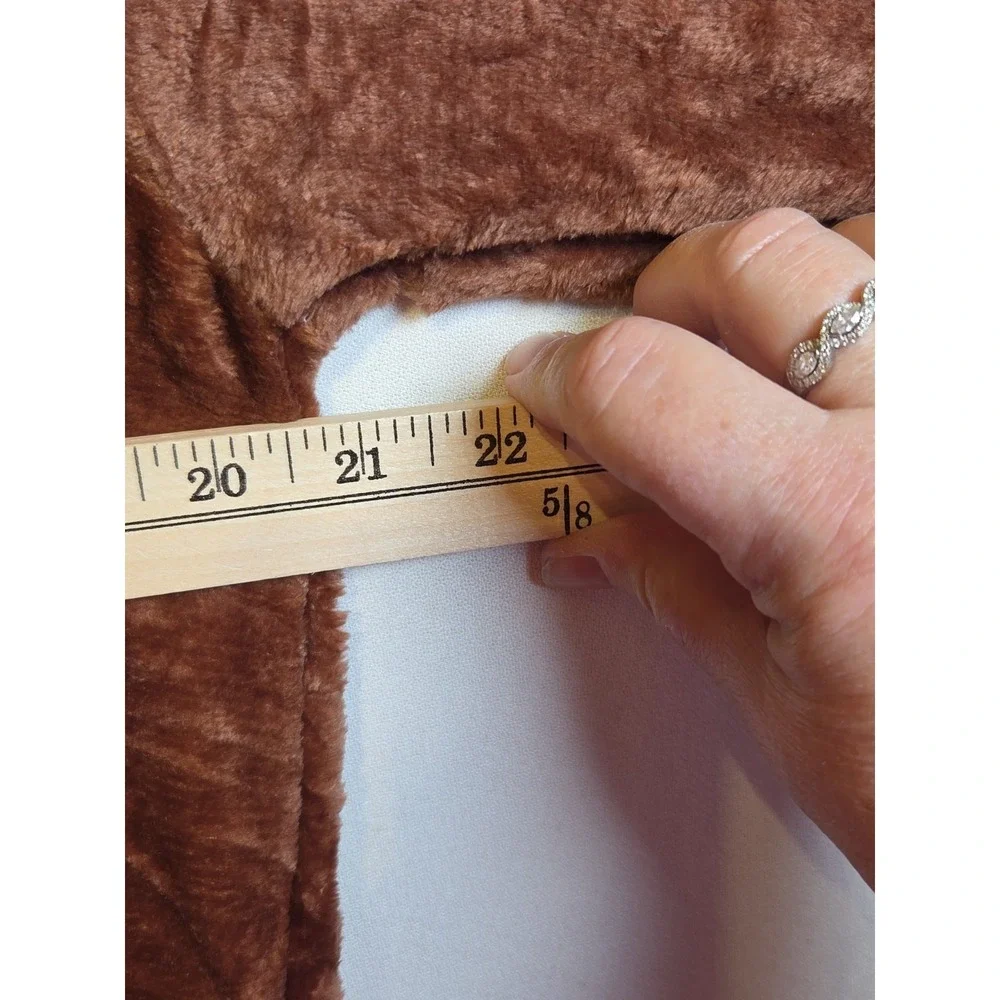 Dog Costume Adult Small Brown Plush Fleece Hooded Full Zip Cosplay Halloween